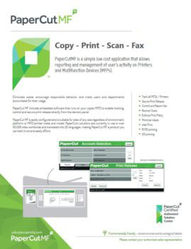 Ecoprintq Cover, Papercut MF, A2Z Business Systems, San Fransisco, CA, Sharp, Dahle, Dealer, Reseller