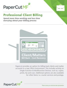 Professional Client Billing Cover, Papercut MF, A2Z Business Systems, San Fransisco, CA, Sharp, Dahle, Dealer, Reseller