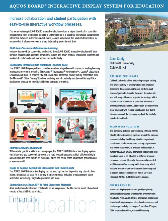 Aquos Board Education Insert Cover, Sharp, A2Z Business Systems, San Fransisco, CA, Sharp, Dahle, Dealer, Reseller