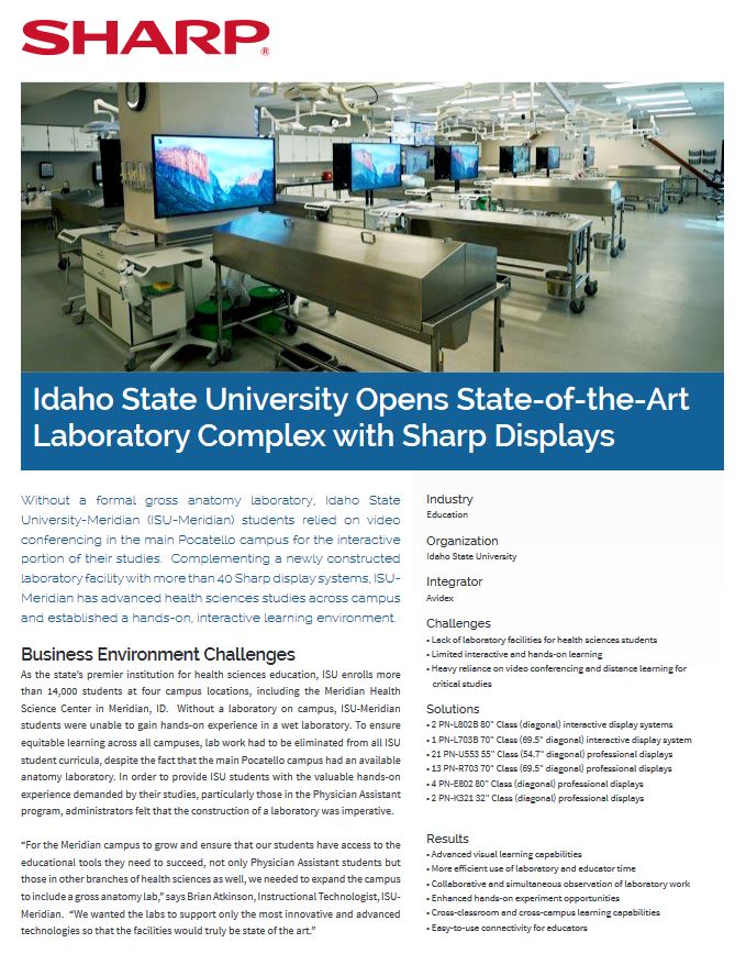 Idaho State Displays Case Study, Sharp, A2Z Business Systems, San Fransisco, CA, Sharp, Dahle, Dealer, Reseller